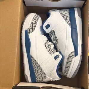 Nike Air Jordan 3 Retro White/Blue Kids Size 9C